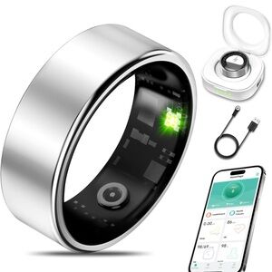 Smart Silver Fitness Tracking Ring